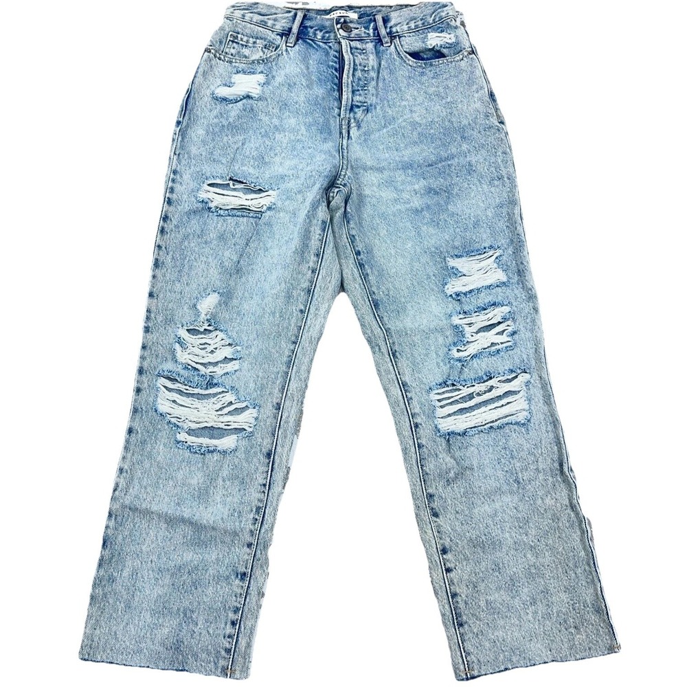 PacSun Jeans Women 26 Short High Rise Straight Mom Faded Acid Wash Baggy Skate